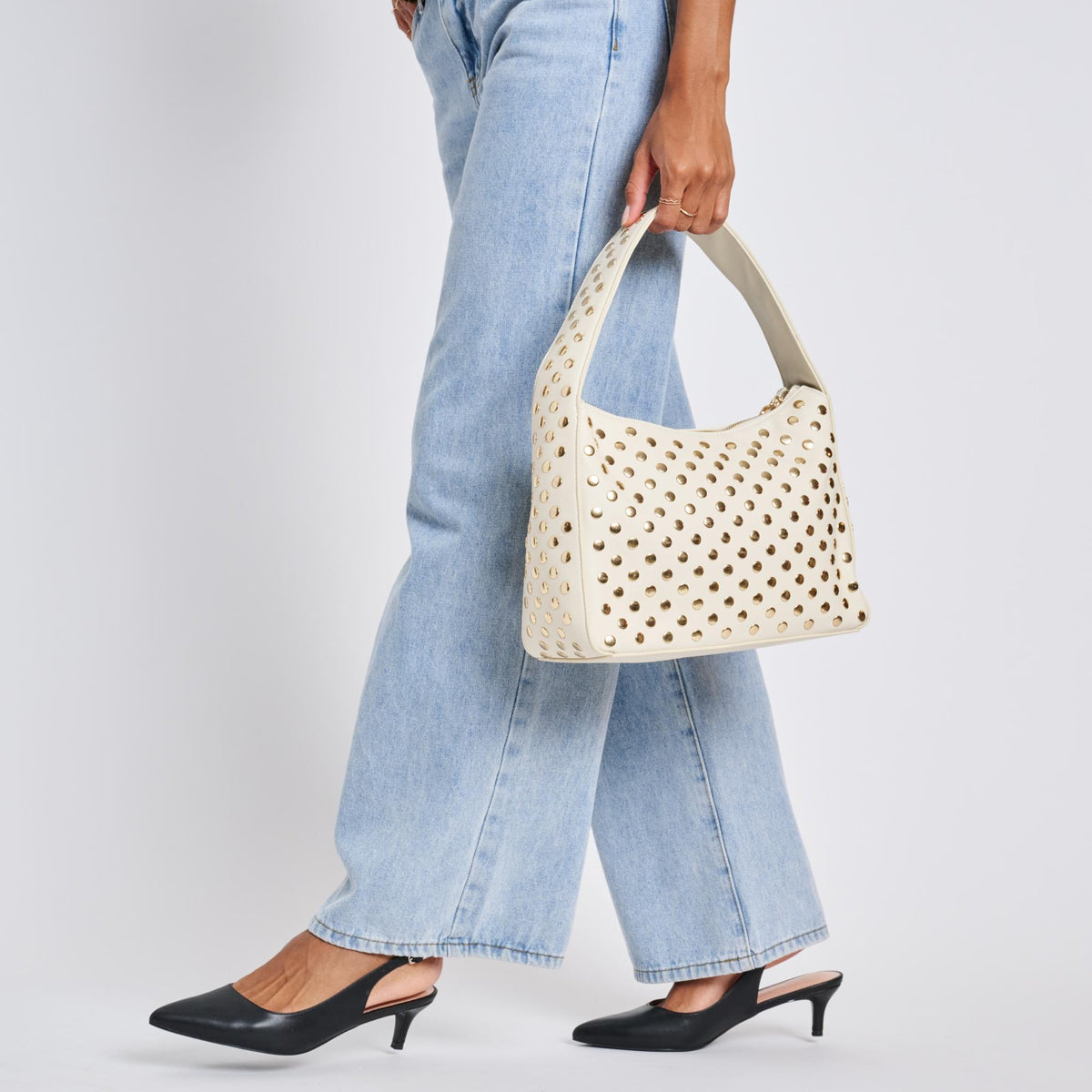 Woman wearing Cream Moda Luxe Rebel Crossbody 842017136484 View 4 | Cream