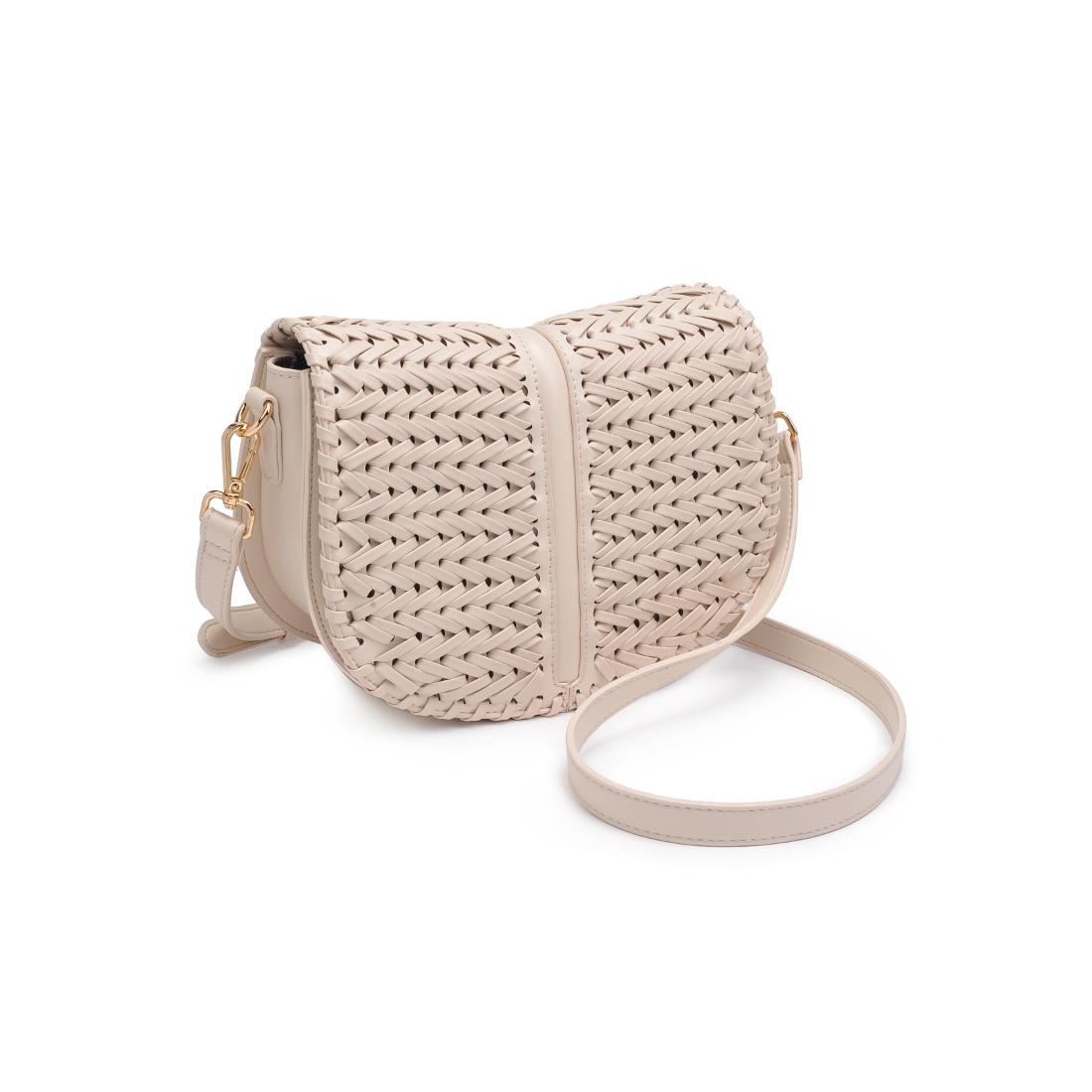 Woman wearing Oatmilk Moda Luxe Cecillia Crossbody 842017137696 View 6 | Oatmilk