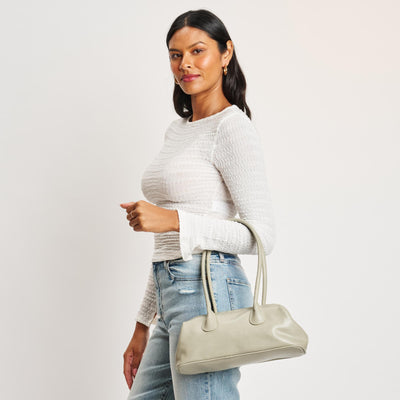 Woman wearing Sage Moda Luxe Ninna Shoulder Bag 842017140108 View 1 | Sage