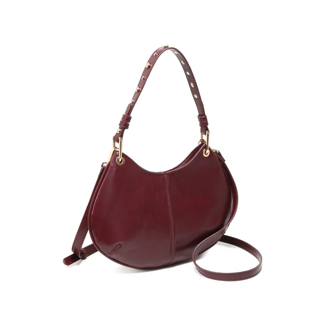 Woman wearing Wine Moda Luxe Nova Crossbody 842017139645 View 6 | Wine