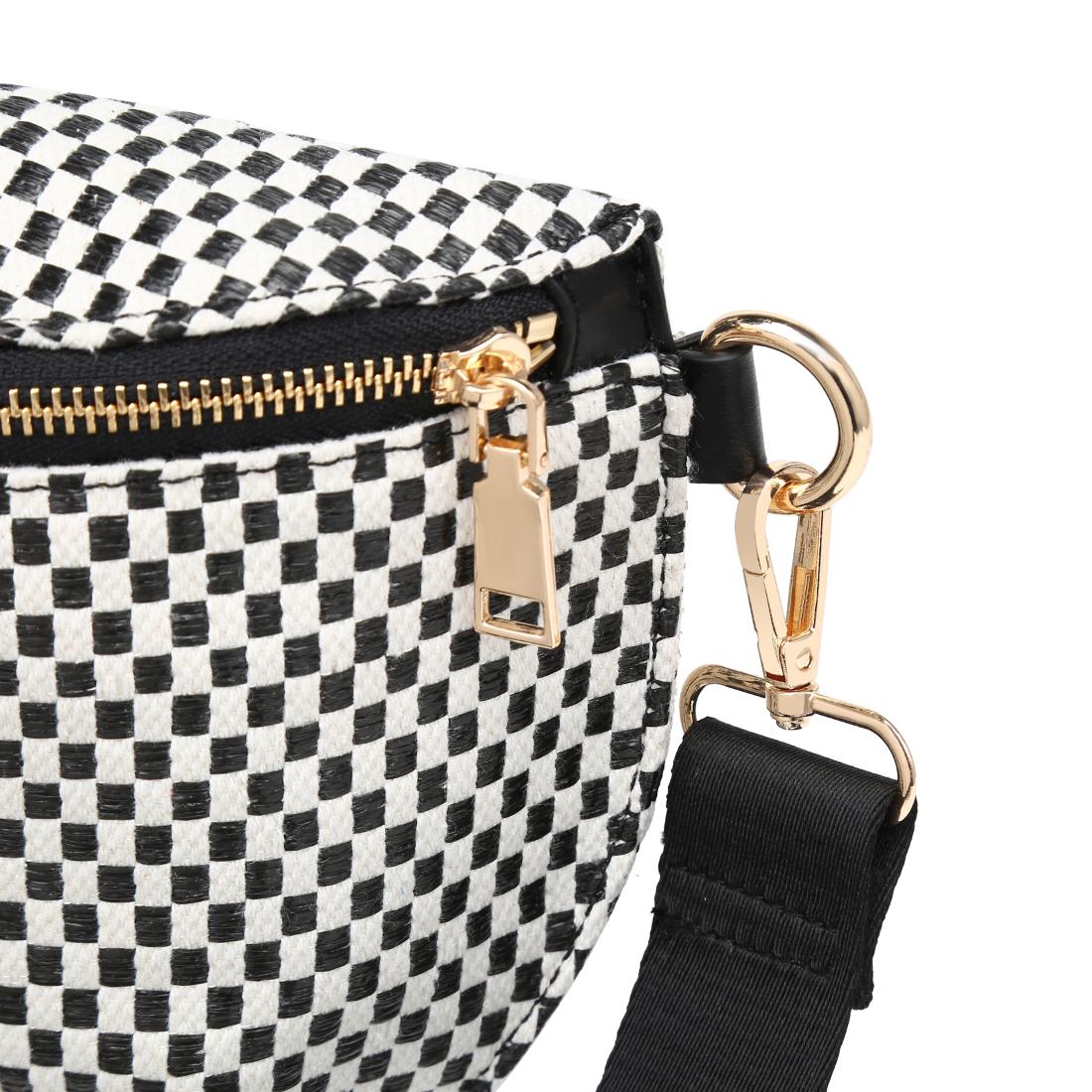 Moda Luxe Gizelle - Small Checker Belt Bag 842017141020 View 8 | Black White