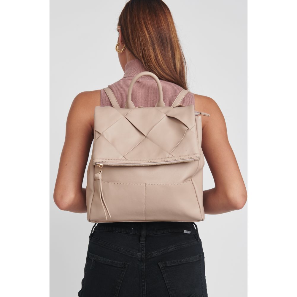 Woman wearing Natural Moda Luxe Ryan Backpack 842017128793 View 1 | Natural