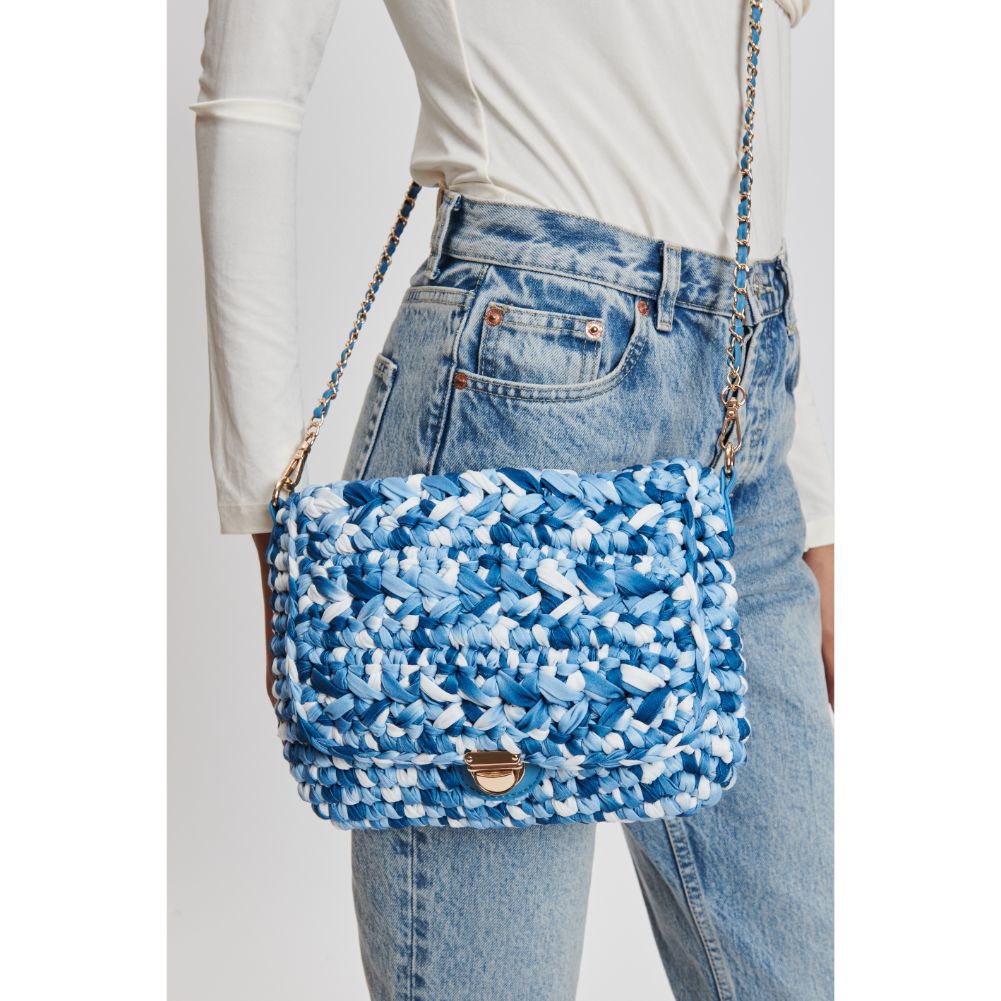 Woman wearing Denim Multi Moda Luxe Annalise Crossbody 842017132271 View 1 | Denim Multi