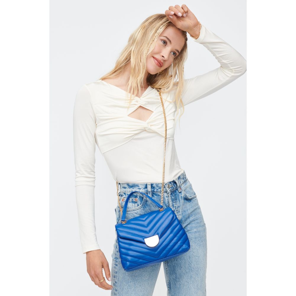 Woman wearing Cobalt Sol and Selene Nora Crossbody 842017130505 View 1 | Cobalt