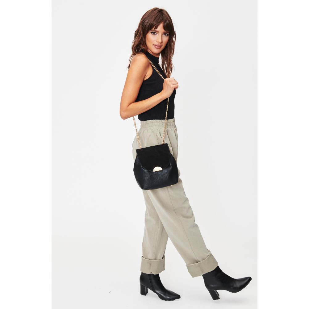 Woman wearing Black Sol and Selene Breanna Crossbody 842017128557 View 3 | Black