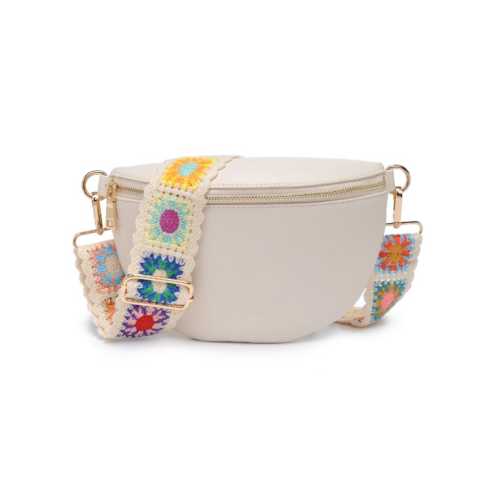 Woman wearing Ivory Moda Luxe Stylette Belt Bag 842017134770 View 5 | Ivory