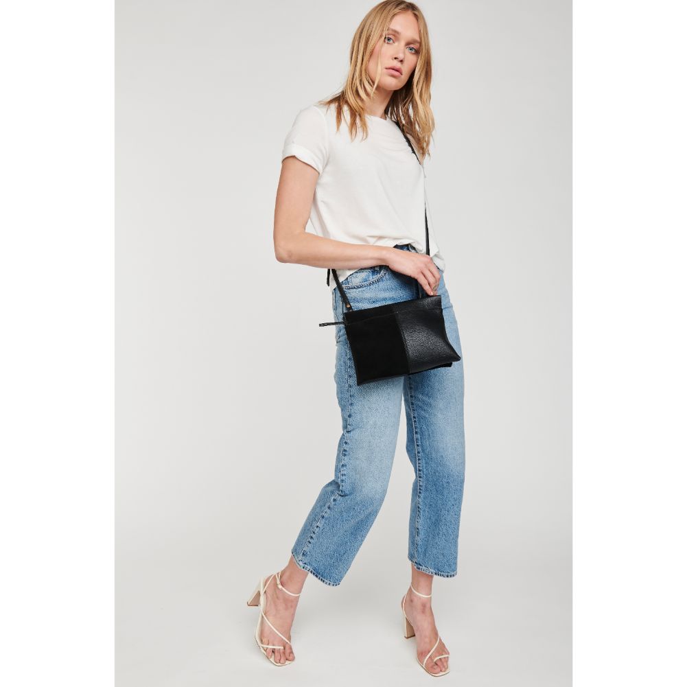 Woman wearing Black Moda Luxe Aston Crossbody 842017126300 View 3 | Black