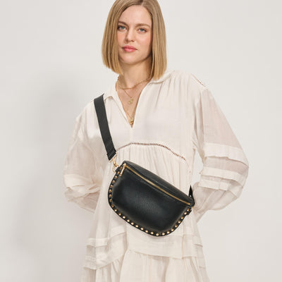 Woman wearing Black Sol and Selene Gizelle Belt Bag 842017138044 View 1 | Black