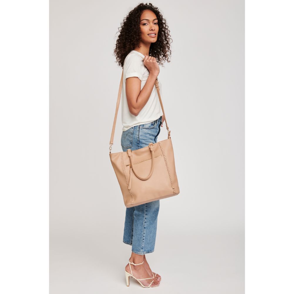 Woman wearing Natural Moda Luxe Jenna Crossbody 842017127413 View 4 | Natural