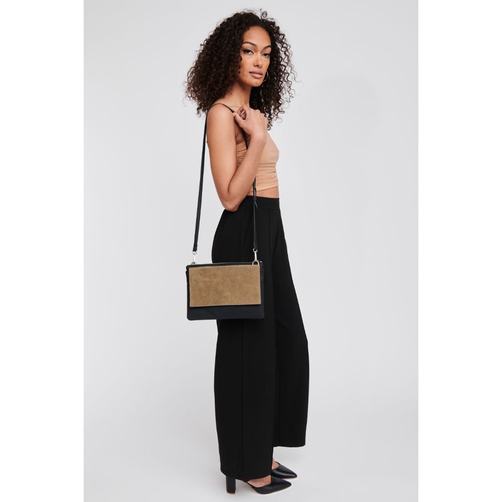 Woman wearing Olive Moda Luxe Regan Crossbody 842017109600 View 3 | Olive