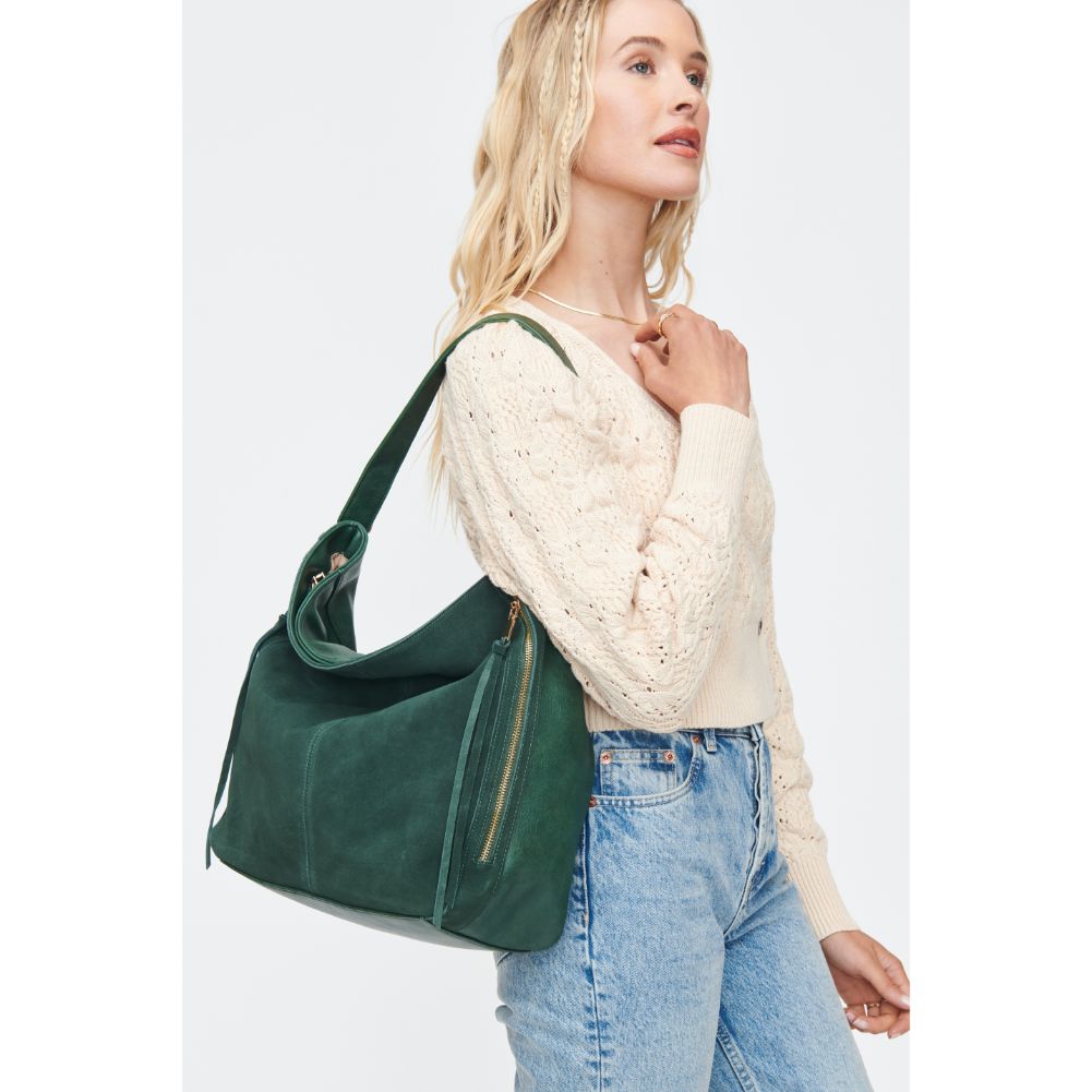 Woman wearing Emerald Moda Luxe Emilia Hobo 842017130673 View 1 | Emerald