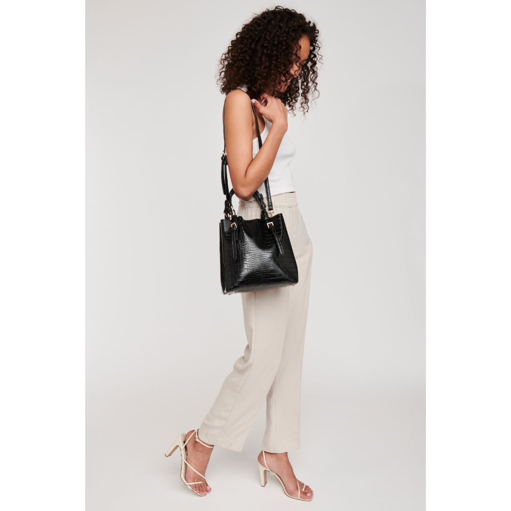 Woman wearing Black Moda Luxe Kirsten Crossbody 842017126270 View 4 | Black