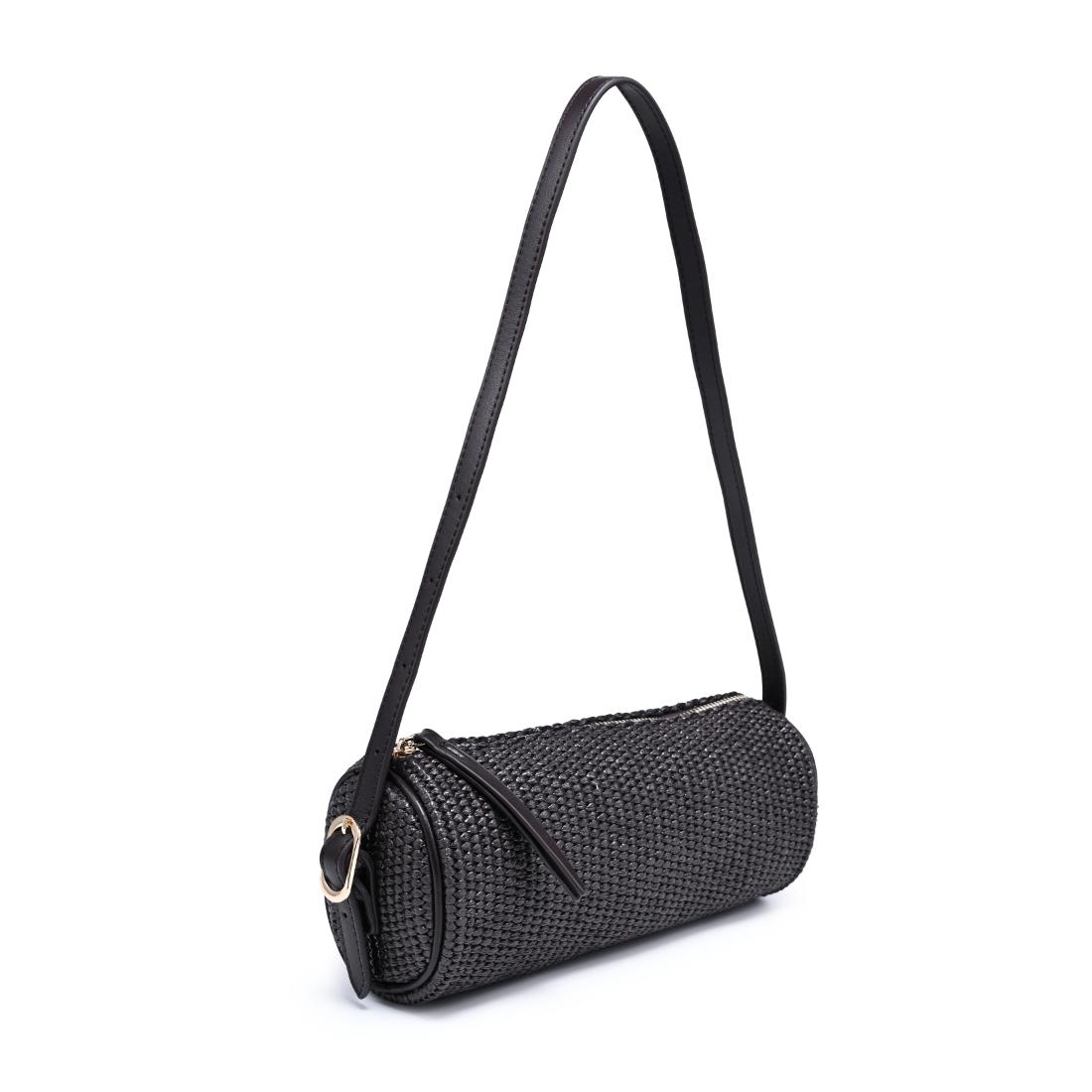 Woman wearing Chocolate Moda Luxe Mila - Straw Shoulder Bag 842017140689 View 6 | Chocolate