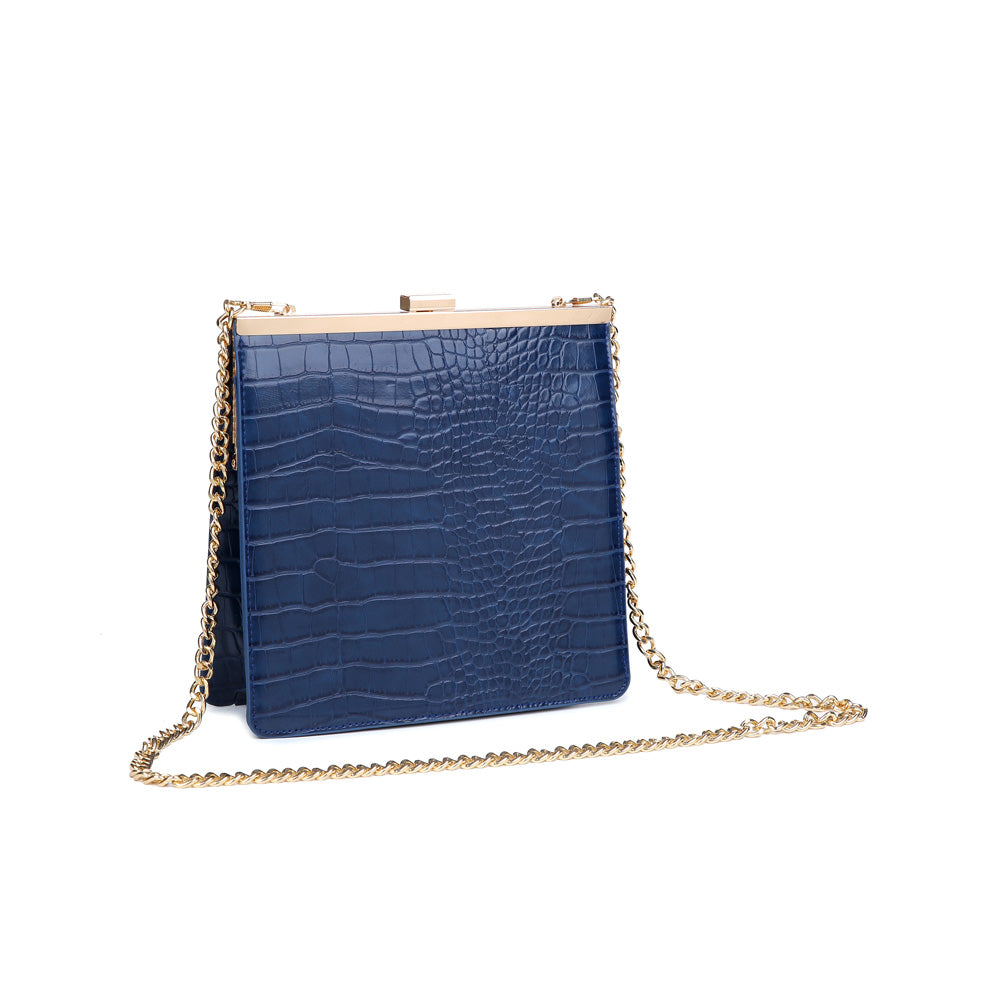 Product Image of Moda Luxe Anastasia Croc Clutch 842017116479 View 2 | Navy