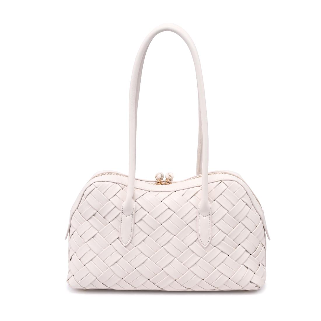 Woman wearing Oatmilk Moda Luxe Lotus Shoulder Bag 842017140801 View 7 | Oatmilk