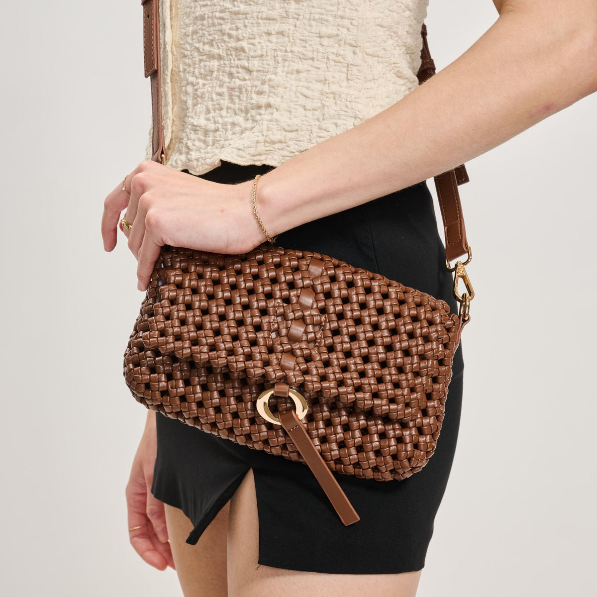 Woman wearing Café Sol and Selene Camilla Crossbody 842017137603 View 1 | Café