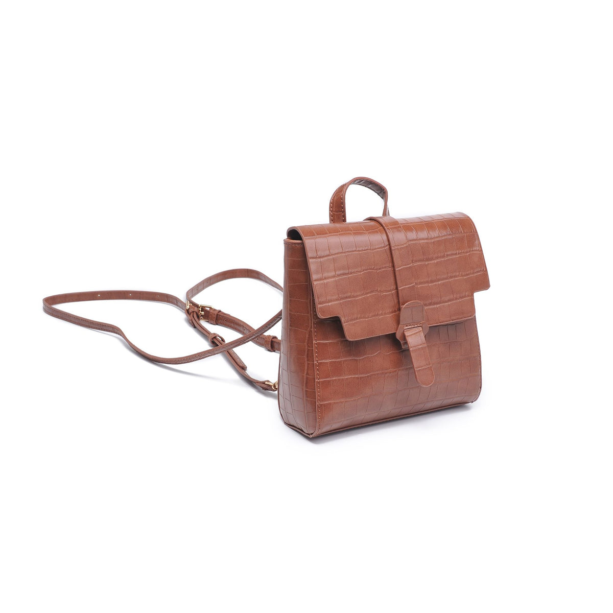 Woman wearing Cognac Moda Luxe Claire Backpack 842017128892 View 6 | Cognac