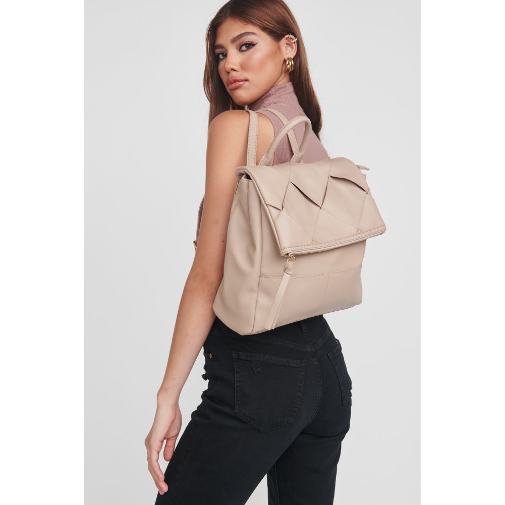 Woman wearing Natural Moda Luxe Ryan Backpack 842017128793 View 2 | Natural