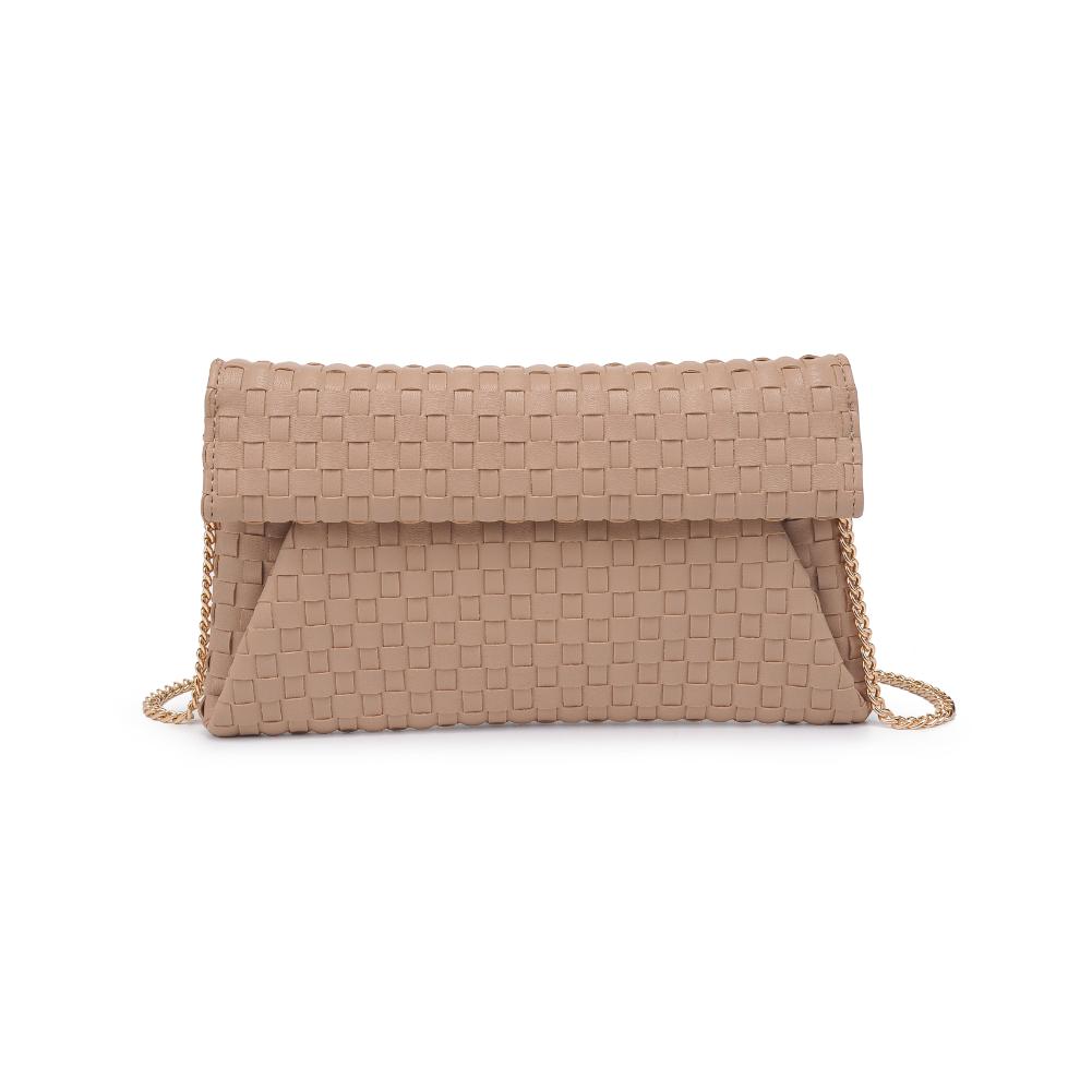 Woman wearing Nude Moda Luxe Priscilla Clutch 842017136576 View 5 | Nude