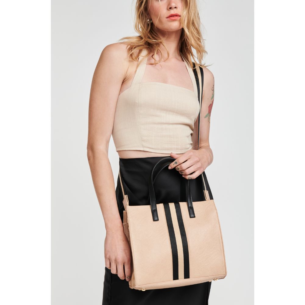 Woman wearing Natural Moda Luxe Jasmine Tote 842017127000 View 1 | Natural