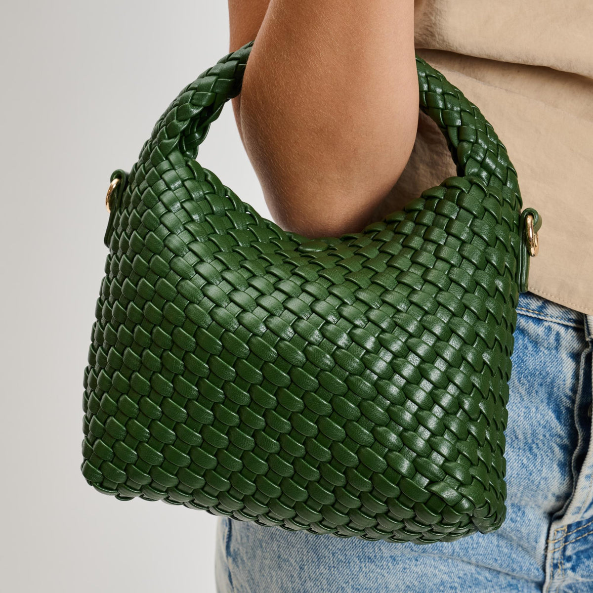 Woman wearing Forest Moda Luxe Jessamine Crossbody 842017135692 View 4 | Forest