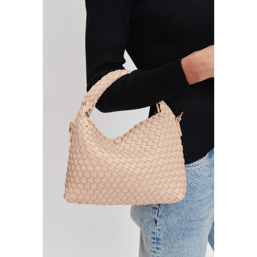 Woman wearing Natural Moda Luxe Jessamine Crossbody 842017132226 View 4 | Natural