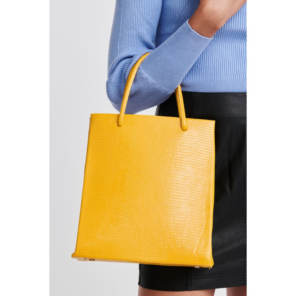 Woman wearing Sunflower Moda Luxe Piper Tote 842017125112 View 2 | Sunflower