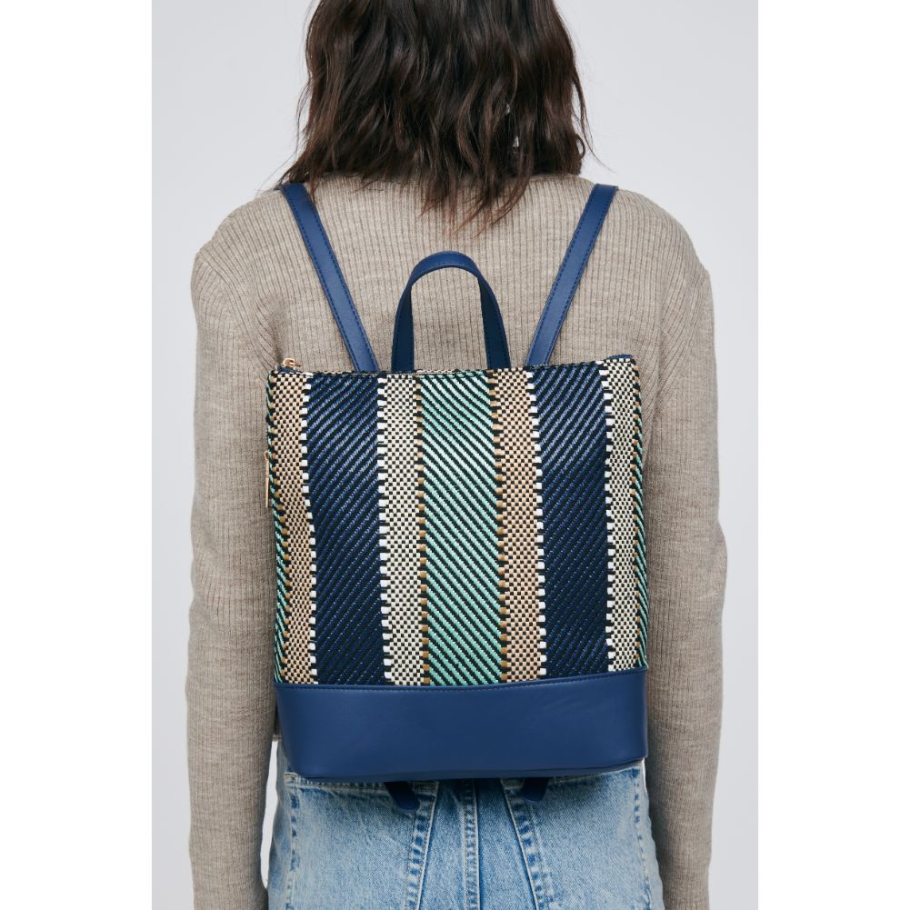 Woman wearing Navy Sol and Selene Elina Backpack 842017129660 View 2 | Navy