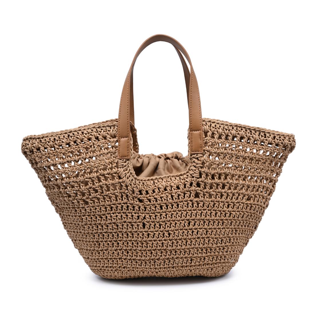 Woman wearing Natural Moda Luxe Sofia Tote 842017141006 View 5 | Natural