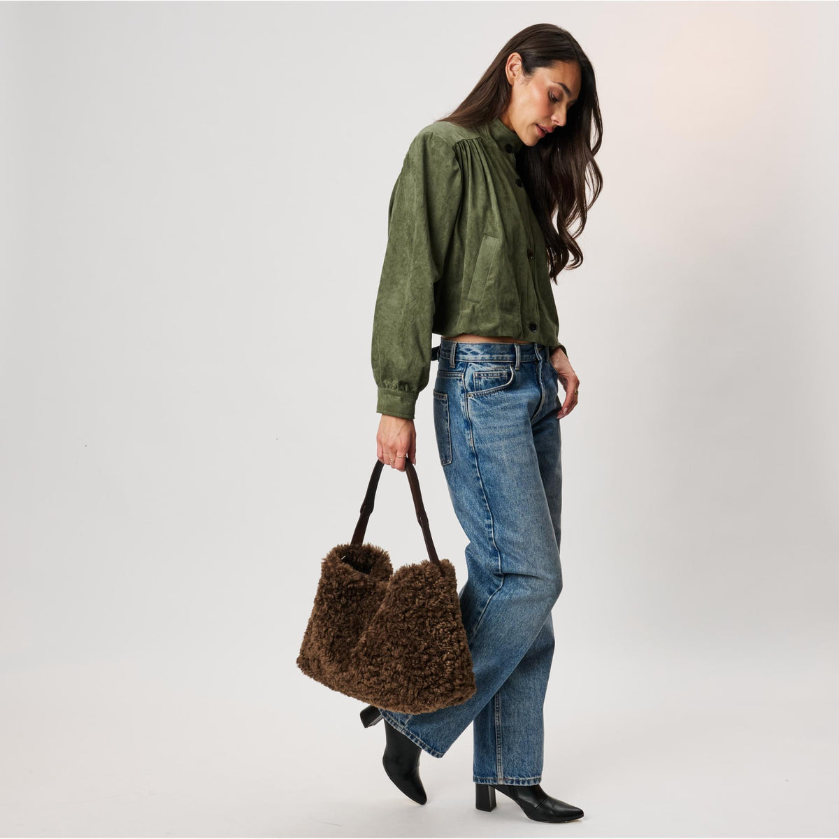 Woman wearing Brown Moda Luxe Lumi Hobo 842017142980 View 4 | Brown