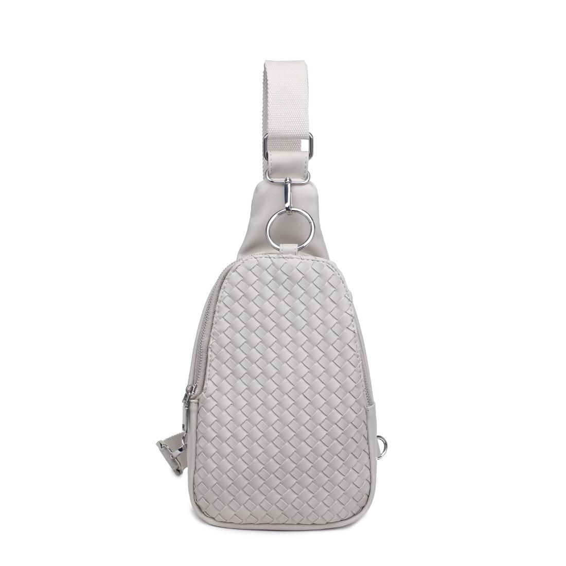Product Image of Moda Luxe Regina Woven Sling Backpack 842017140115 View 1 | Grey