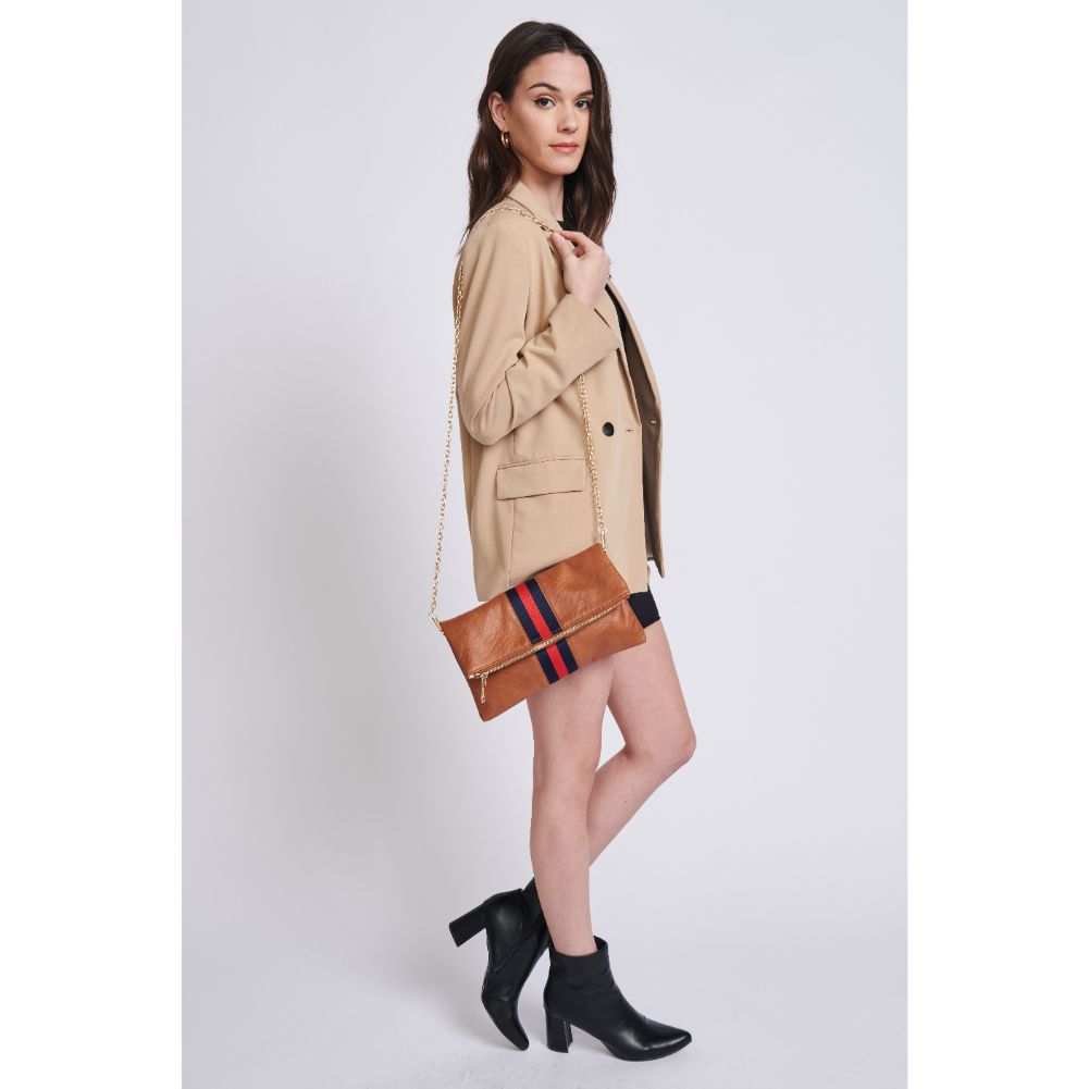 Woman wearing Tan Sol and Selene Jules Clutch 842017116936 View 4 | Tan