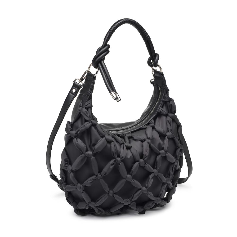Woman wearing Black Moda Luxe Leslie Hobo 842017135630 View 6 | Black