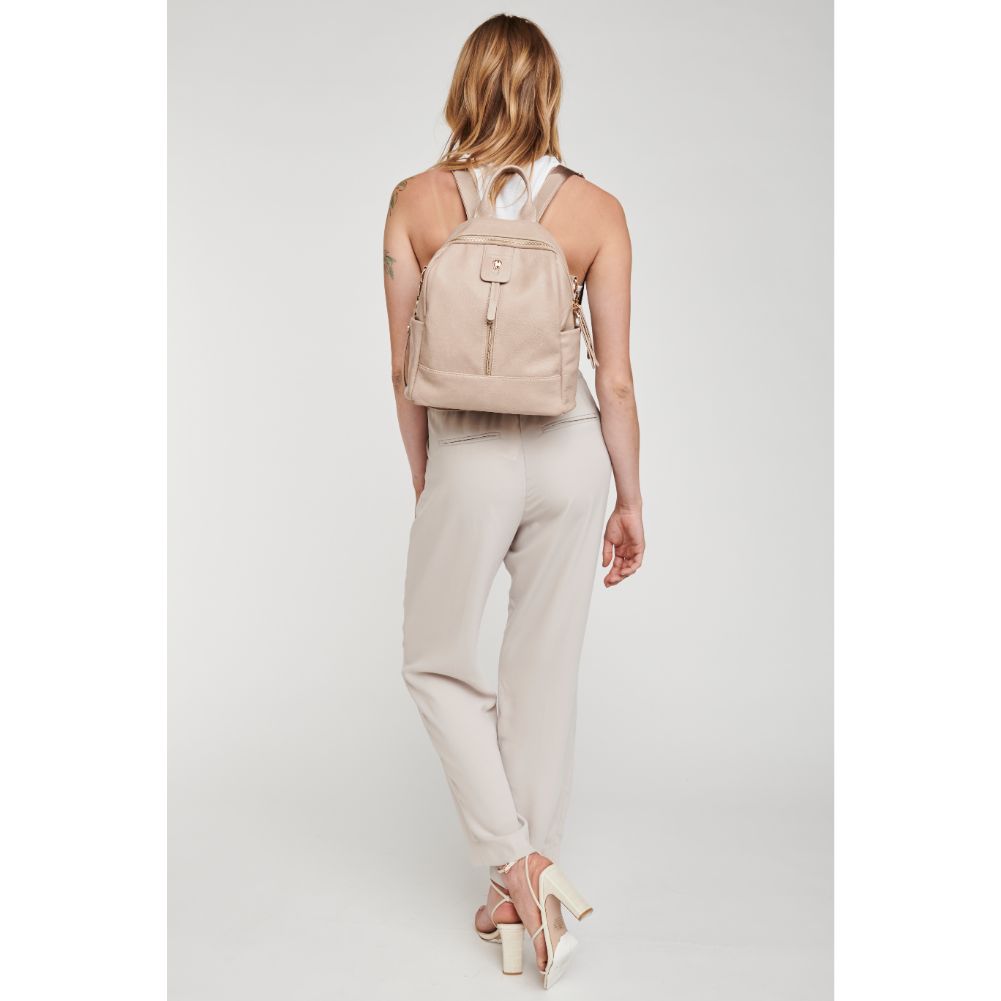 Woman wearing Natural Moda Luxe Bowie Backpack 842017127550 View 4 | Natural