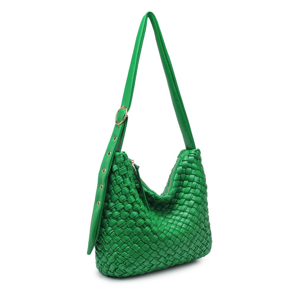Woman wearing Kelly Green Moda Luxe Classica Crossbody 842017135500 View 6 | Kelly Green
