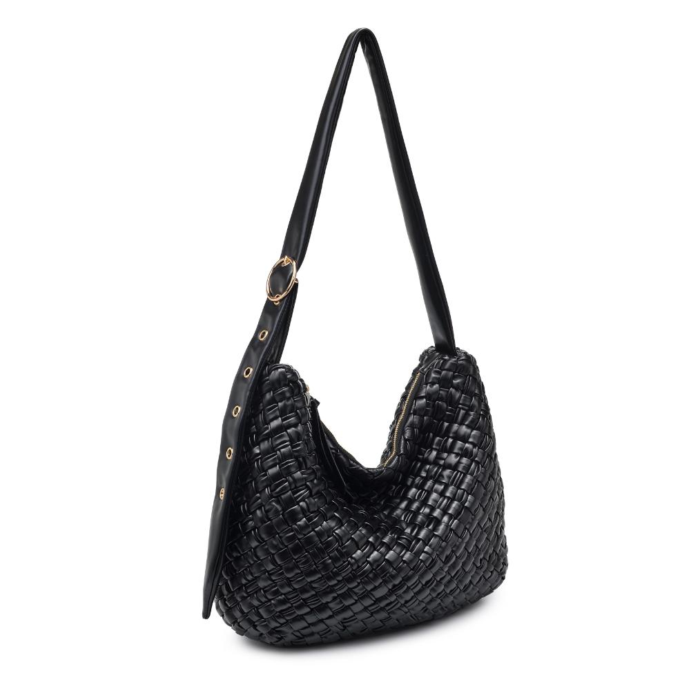 Woman wearing Black Moda Luxe Classica Crossbody 842017135470 View 6 | Black