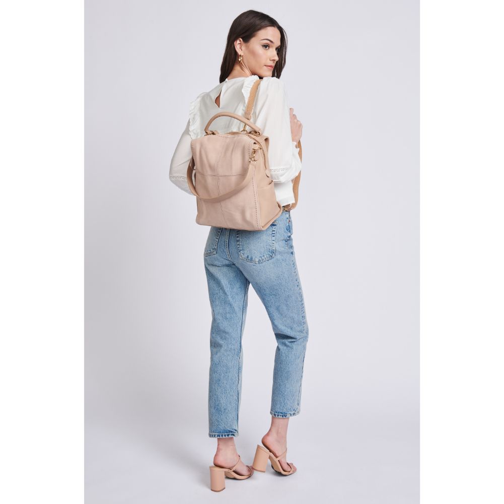 Woman wearing Natural Sol and Selene Brette Backpack 842017114680 View 3 | Natural