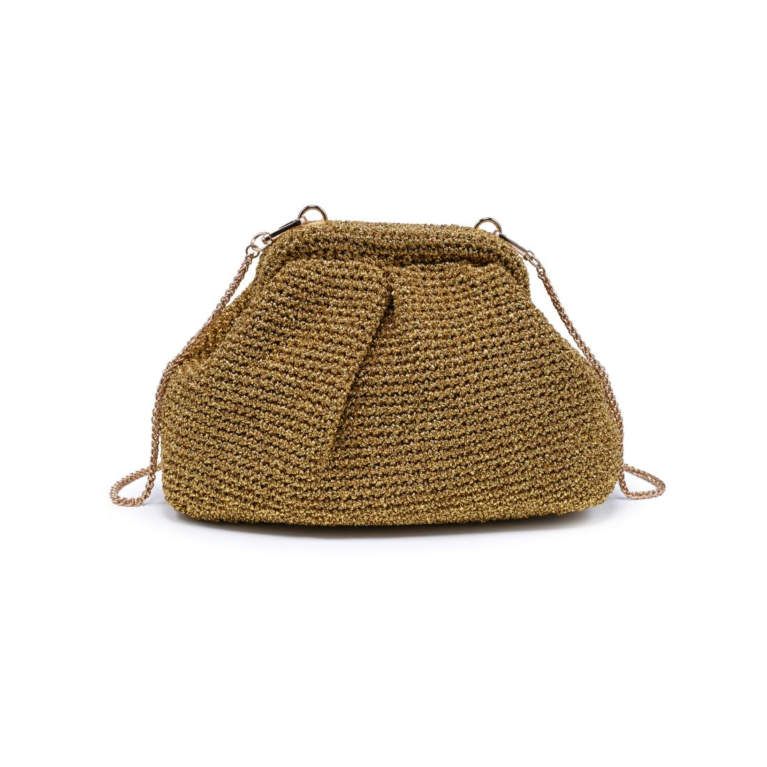 Woman wearing Gold Moda Luxe Amelia Clutch 842017140986 View 5 | Gold