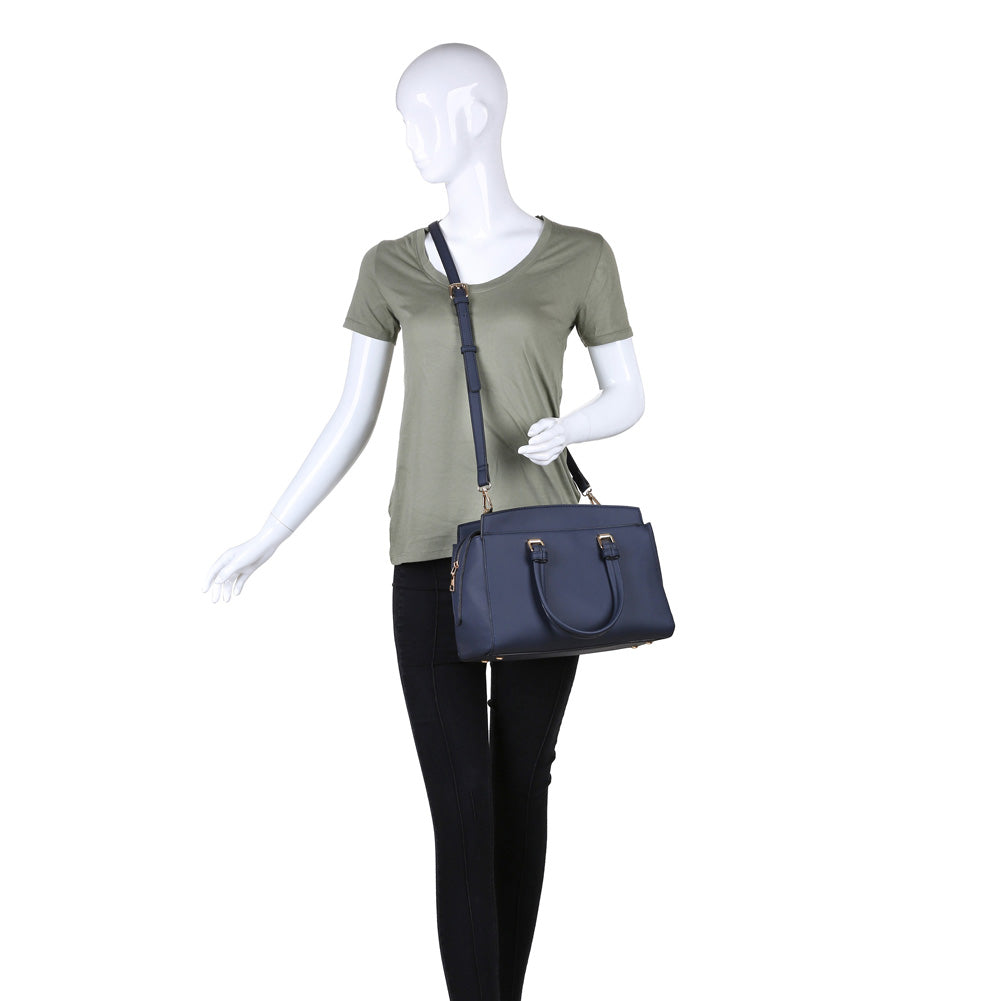 Product Image of Moda Luxe Boston Satchel 842017115700 View 5 | Navy