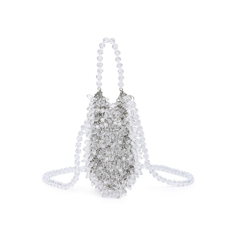 Woman wearing Silver Moda Luxe Mariah Evening Bag 842017133414 View 5 | Silver