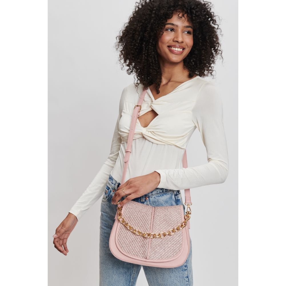 Woman wearing Antique Rose Moda Luxe Nevelle Crossbody 842017131977 View 1 | Antique Rose