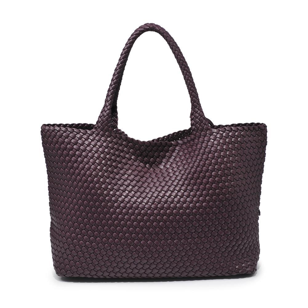 Woman wearing Espresso Moda Luxe Solana Tote 842017136200 View 7 | Espresso
