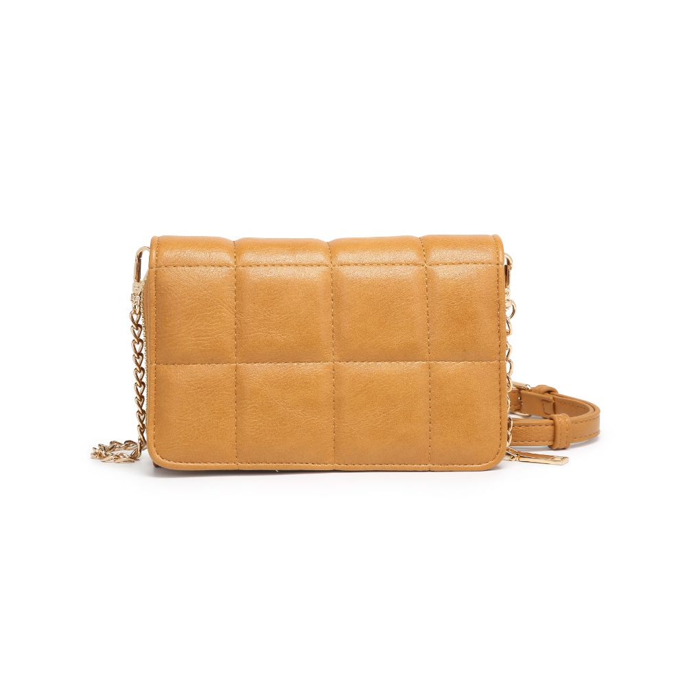 Woman wearing Mustard Moda Luxe Alina Crossbody 842017128380 View 7 | Mustard