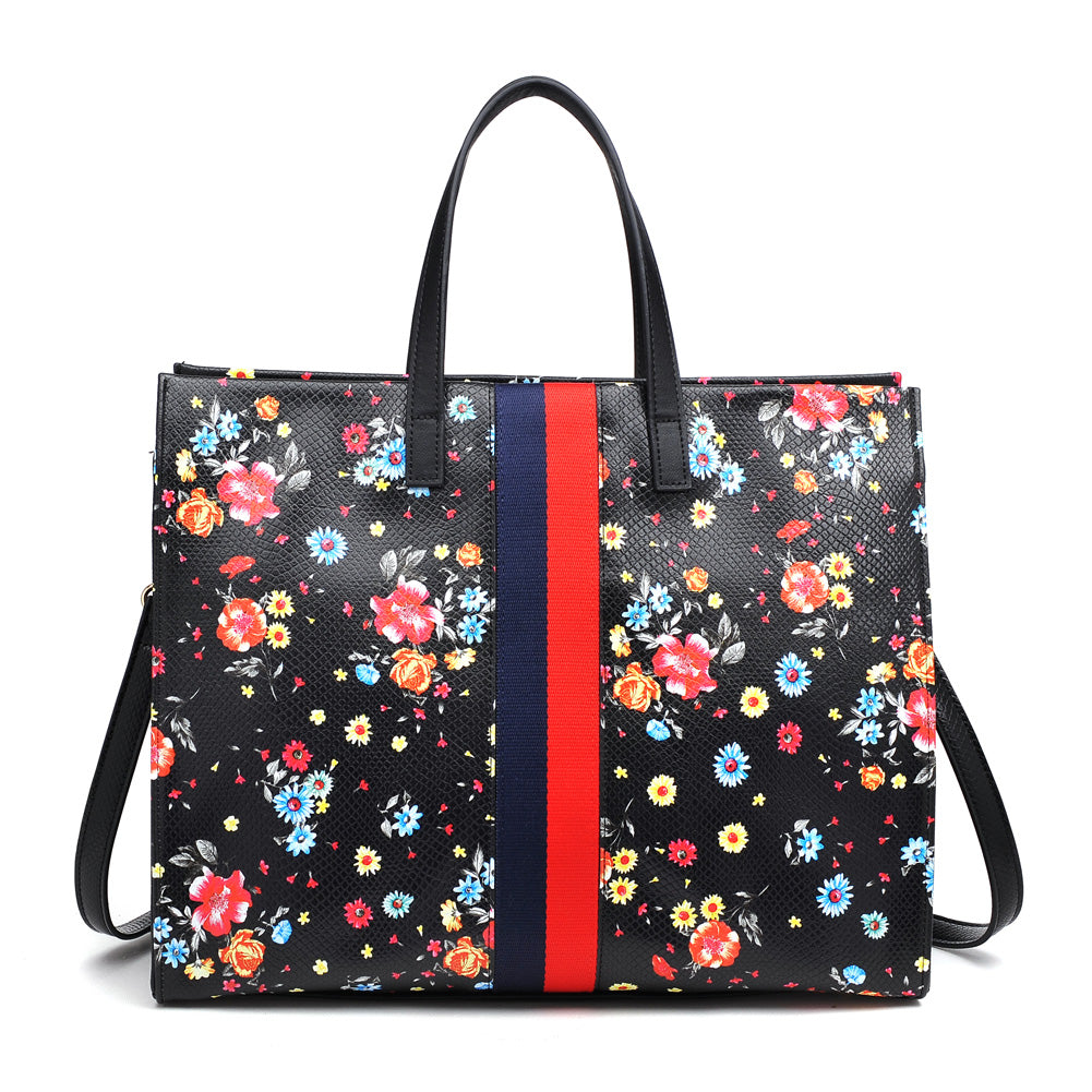 Product Image of Moda Luxe Julian Print Tote 842017118503 View 5 | Black
