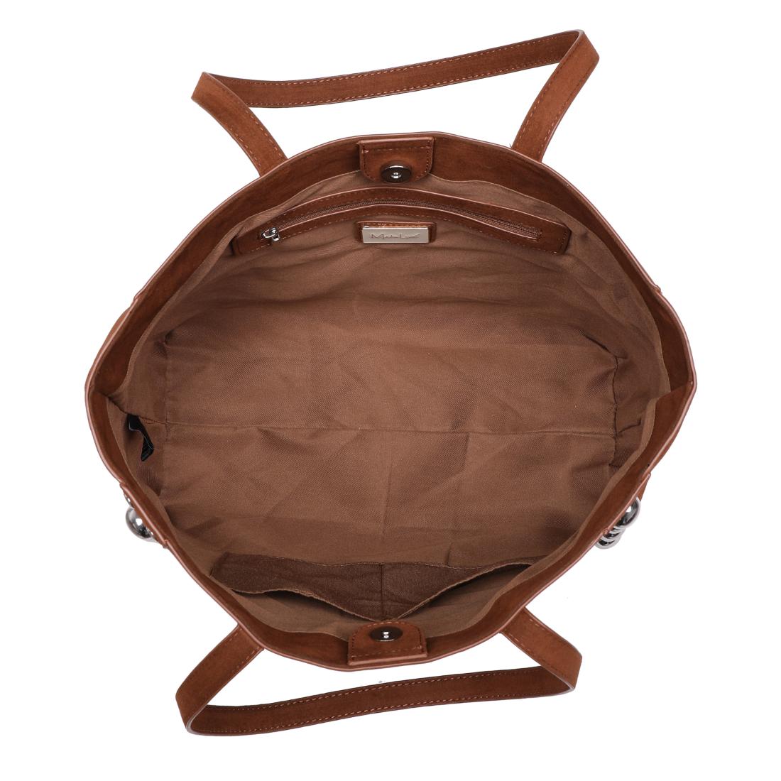 Woman wearing Cognac Moda Luxe Karli Tote 842017139911 View 9 | Cognac