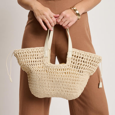 Woman wearing Ivory Moda Luxe Sofia Tote 842017141013 View 1 | Ivory