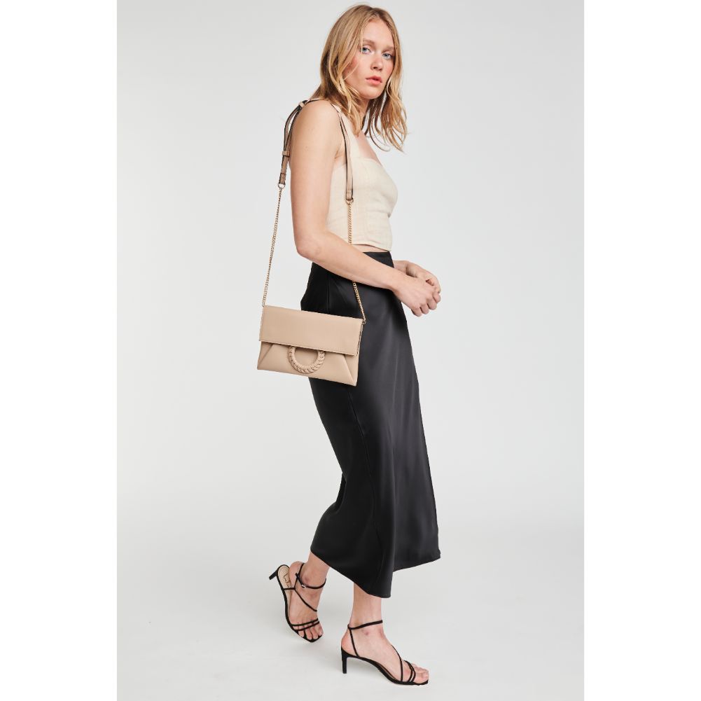 Woman wearing Natural Moda Luxe Harper Crossbody 842017124627 View 3 | Natural