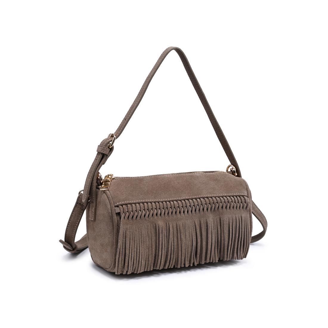 Woman wearing Sand Moda Luxe Emmi Shoulder Bag 842017140481 View 6 | Sand