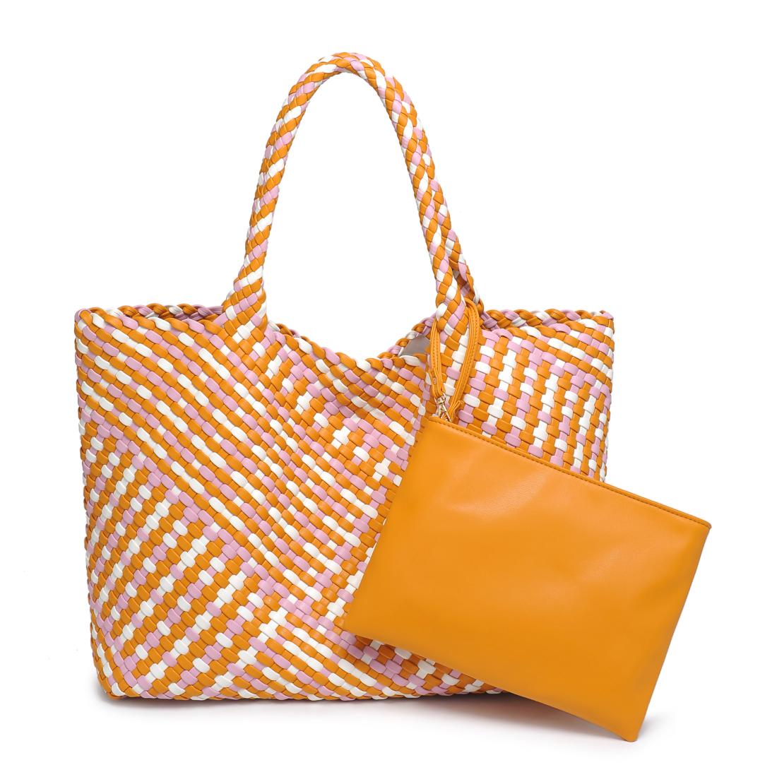 Woman wearing Multi Moda Luxe Solana Tote 842017137238 View 5 | Multi