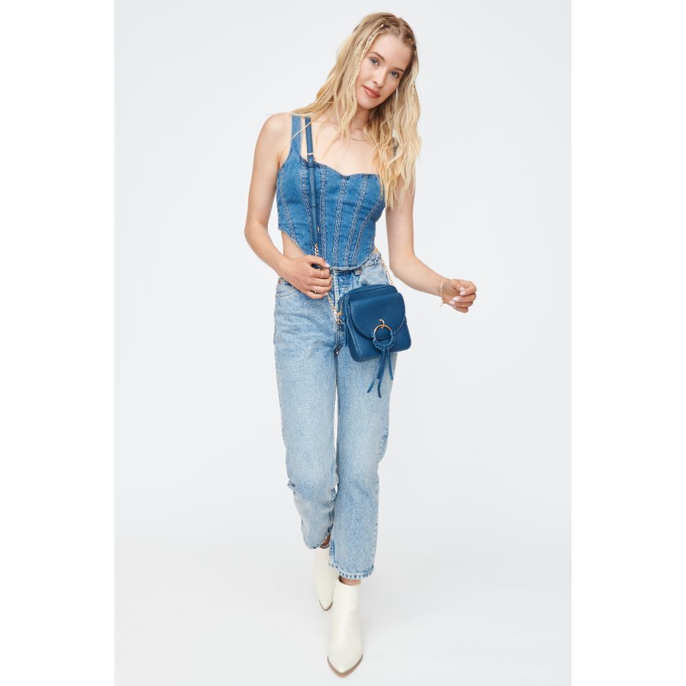 Woman wearing Denim Moda Luxe Addison Crossbody 842017130871 View 4 | Denim